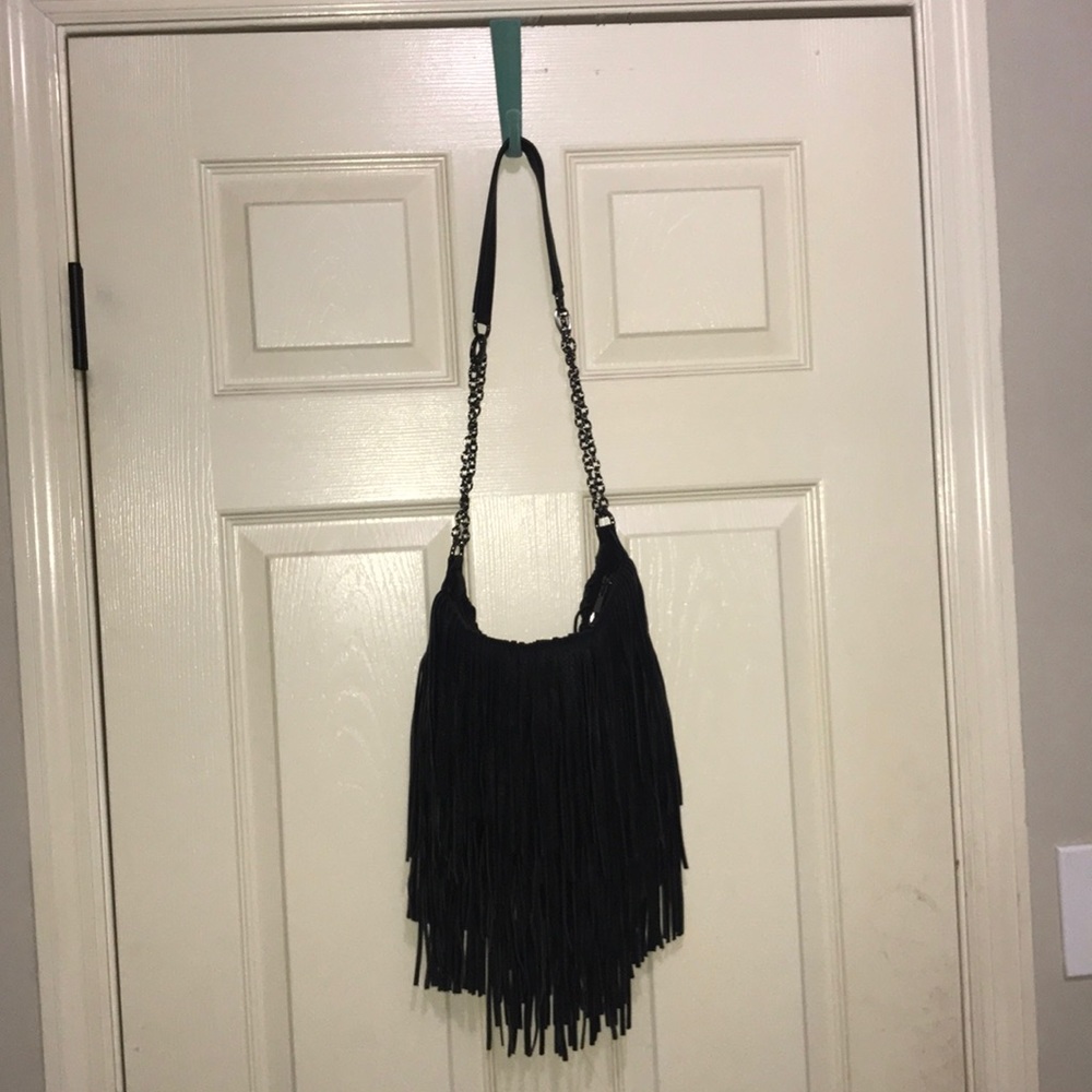 Black fringe purse